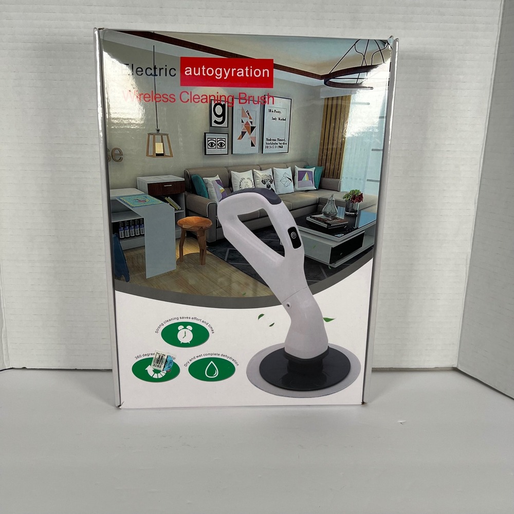 Electric autogyration Wireless Cleaning Brush‎ Handheld Power Scrubber White